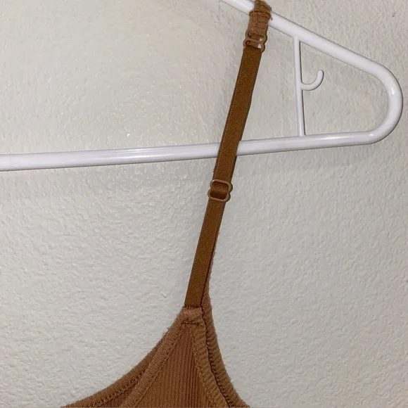 SKIMS Soft Lounge Ribbed Long Slip Dress Maxi Camel Caramel Size Small Stretchy - Picture 6 of 8